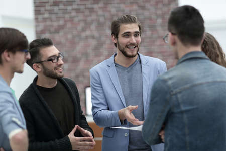 group of business people discussing issues