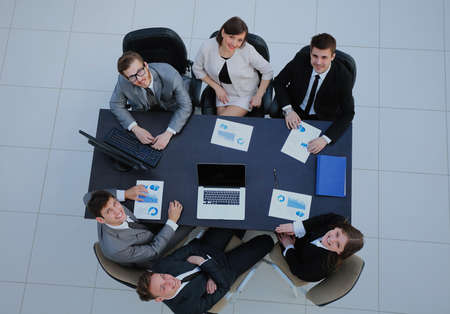 Business People on a Meeting. Top view.の写真素材