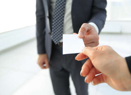 Exchange business card for first time meet