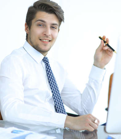 employee,sitting in front of the laptopの写真素材