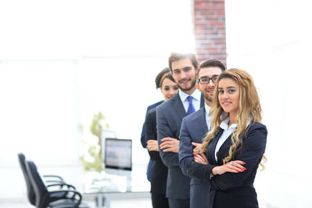 Business team in the background of the office.