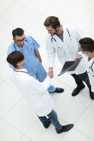 handshake two doctors at the meeting.の写真素材