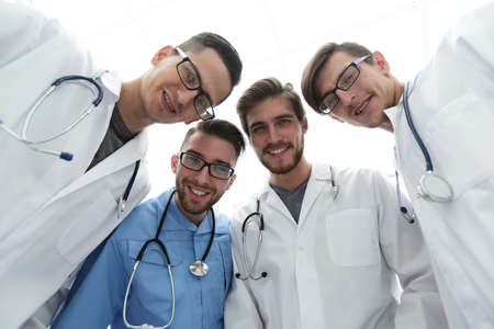 bottom view.a professional group of doctors