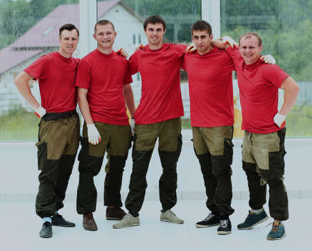 Group of professional industrial workers.