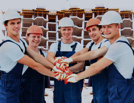 Group of professional construction workers.の写真素材