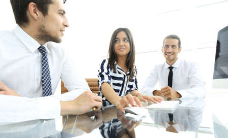 business team sitting at Desk