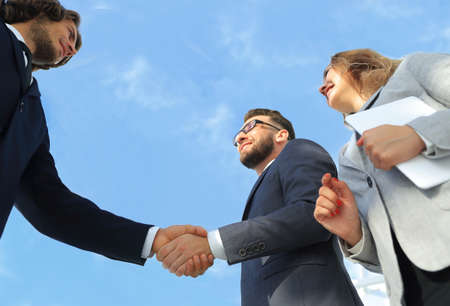 Successful business people handshake greeting deal conceptの写真素材