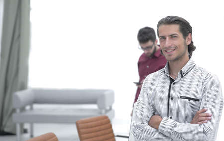 businessman on background of office