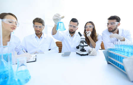 Team of scientists working together at the laboratoryの写真素材