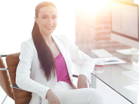 vertical photos.modern business womanの写真素材