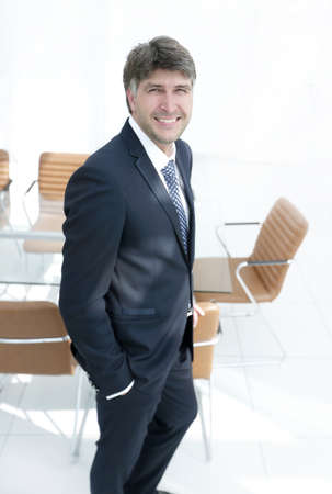 businessman on an empty office background