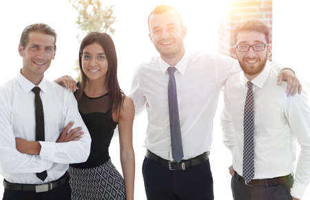 closeup of a happy business team of people.の写真素材