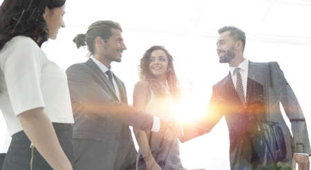 handshake business partners in the office.の写真素材