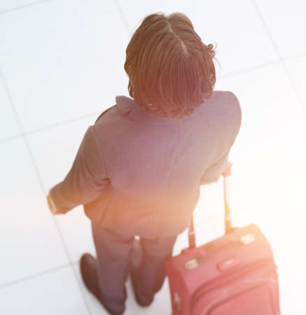 businessman with Luggage .isolated on white.の写真素材