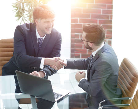 hands shake between two successful business peopleの写真素材