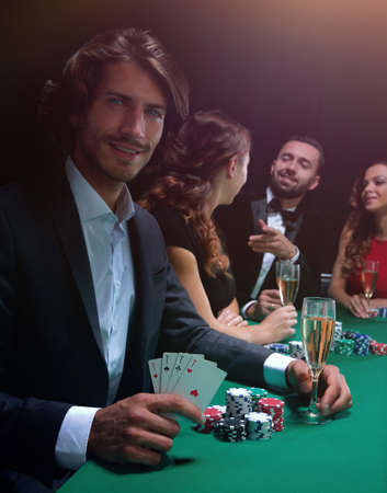 group of sinister poker players