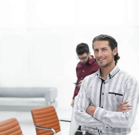 businessman on background of office
