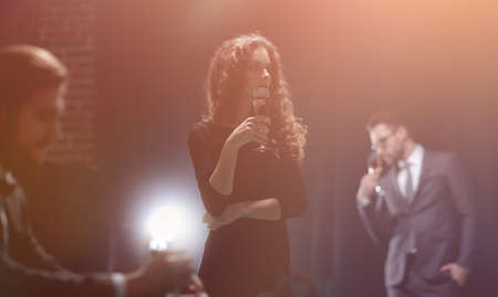 two glamorous couples, have fun in the casinoの写真素材