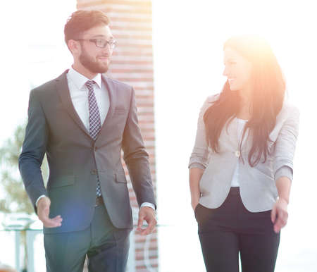 senior manager talks to the employee of the companyの写真素材