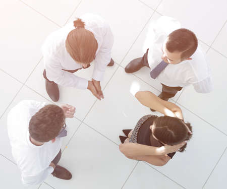 view from the top. the background image of a business team discussing business issues.の写真素材