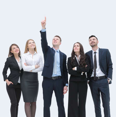 leader of the pointing goal for the business teamの写真素材