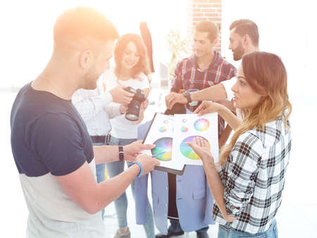 fashion designers discussing color palette in the Studio.の写真素材