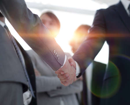 background image of handshake of business people .の写真素材