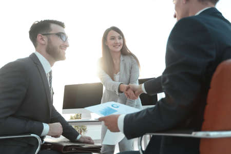 business woman and investor with a handshake.の写真素材