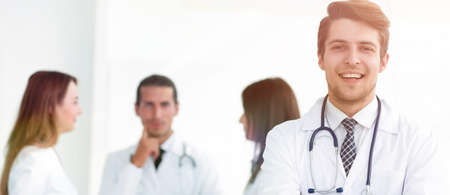 doctor therapist on the background of the officeの写真素材