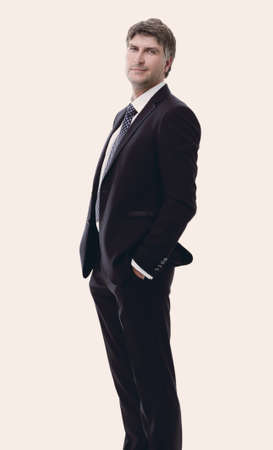 side view. Portrait of successful businessmanの写真素材
