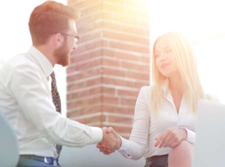handshake business people in the officeの写真素材
