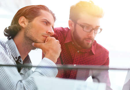 serious businessman thinkingの写真素材