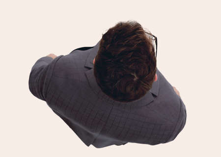 confident businessman. Top view and side view.の写真素材