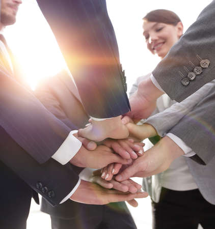 closeup.the hands of the business team together