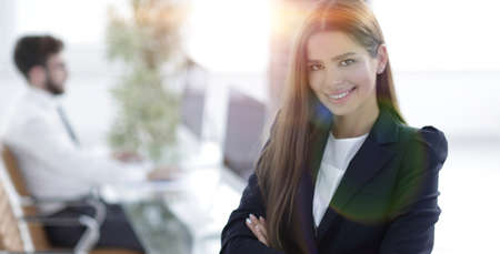 young business woman on the background of the office