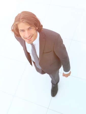 view from the top.businessman with Luggageの写真素材