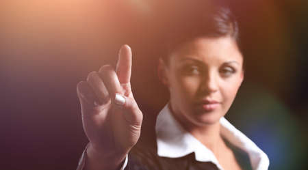 closeup.business woman stretching hand for handshake.の写真素材
