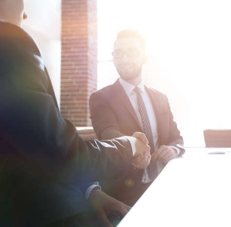 business handshake . photo with copy space.の写真素材