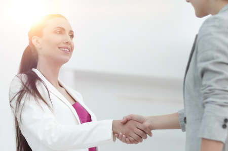 business concept.handshake of business partnersの写真素材