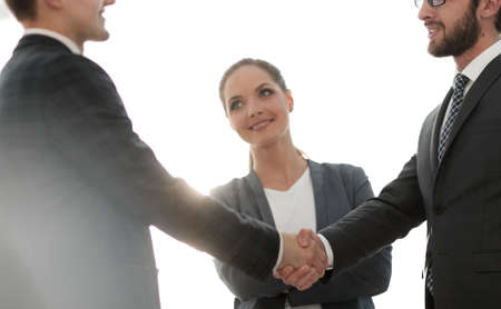 reliable handshake of business peopleの写真素材