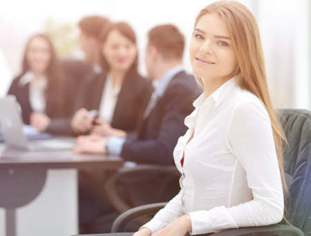 portrait of young female office worker