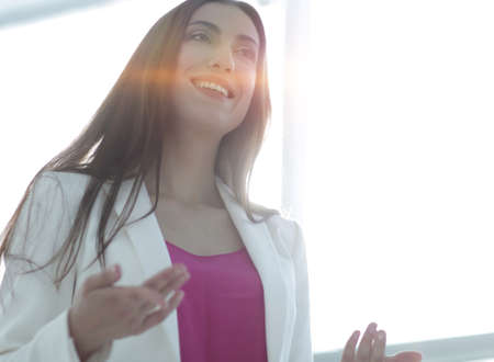 successful business woman talking with a client
