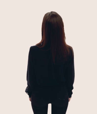 back view. Modern young business womanの写真素材