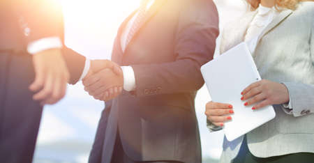 Successful business people handshake greeting deal conceptの写真素材