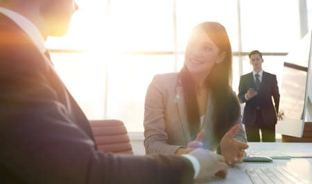 closeup.business partners discuss.の写真素材