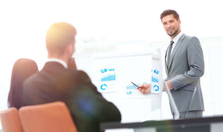 Business man making a presentation in the office.