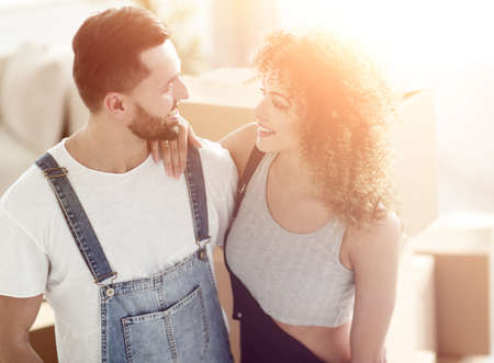 Happy family plans its future.の写真素材