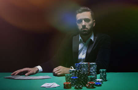 Player at the Poker table.の写真素材