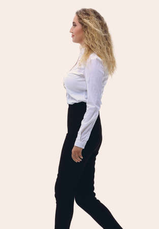 young employee walks forward.の写真素材