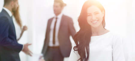 closeup. Executive woman in the officeの写真素材